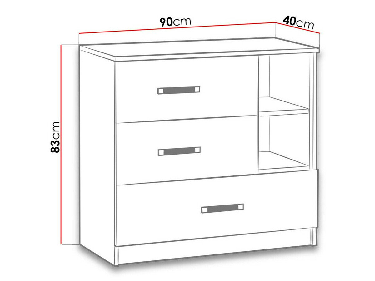 Kommode Lorlare 108 (Hvid + Grå)