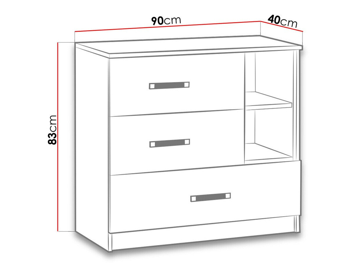 Kommode Lorlare 108 (Hvid + Turkis)