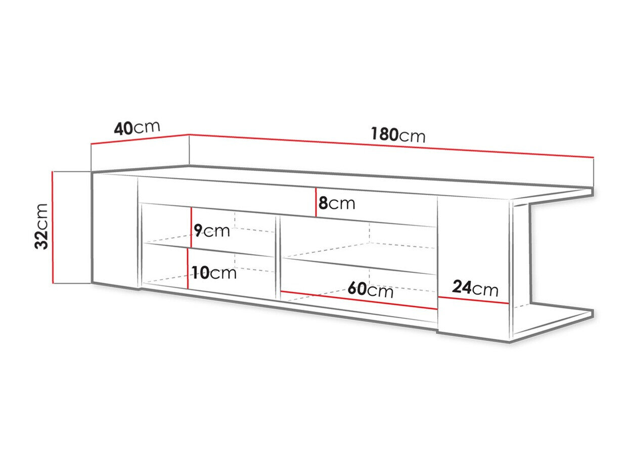 TV-bord Nashville 112 (Hvid + Glansfuld hvid)