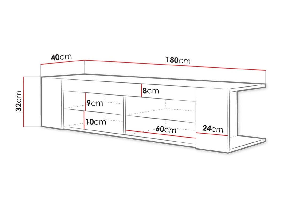 TV-bord Nashville 112 (Sort + Blank sort)