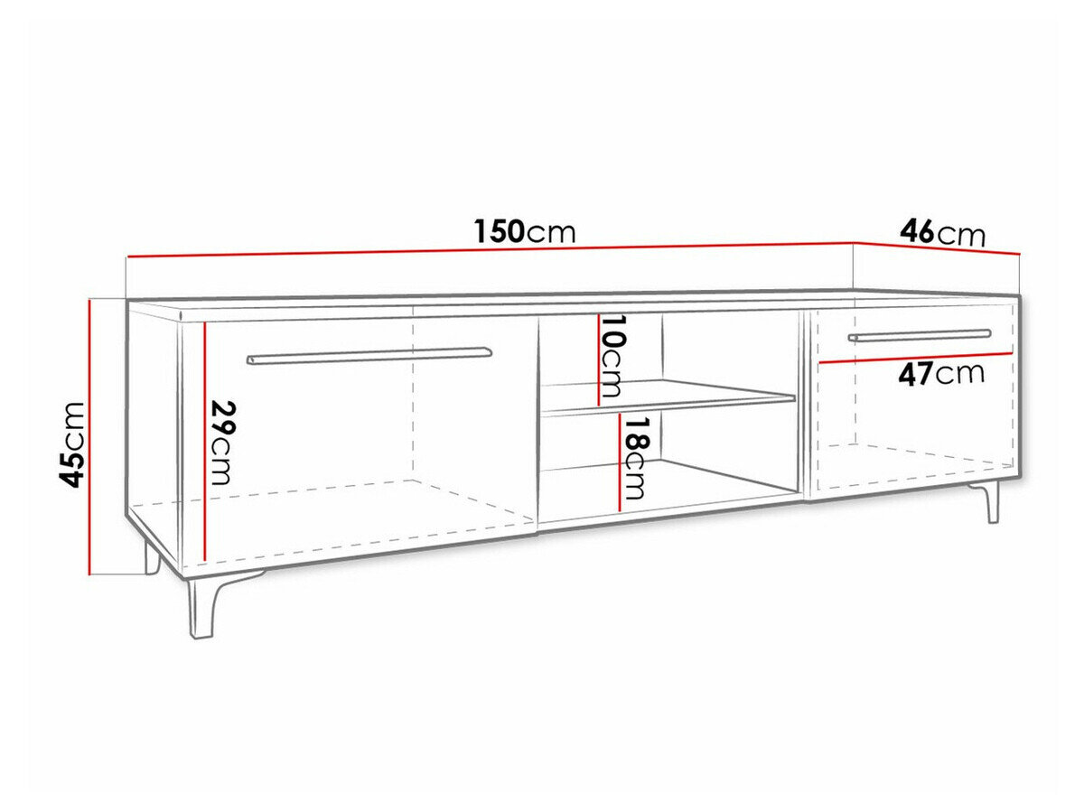 TV-bord Nashville 120 (Hvid + Gloss grå)