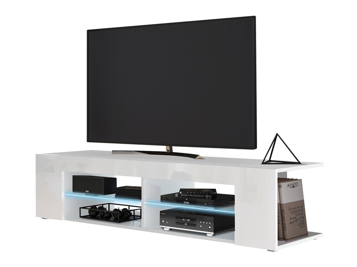 TV-bord Ver I (Hvid + Glansfuld hvid)