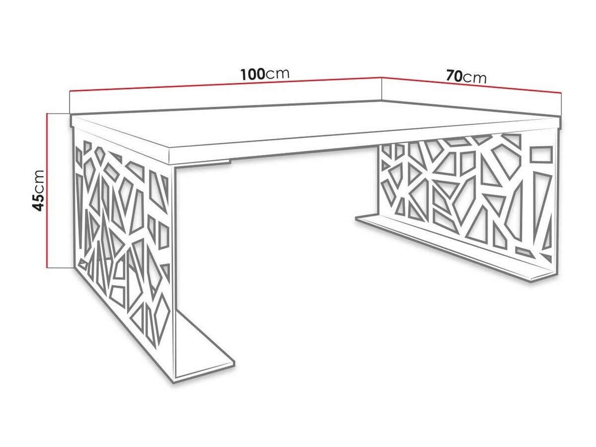 Sofabord Germantown 101 (Mat sort + Glansfuld hvid)