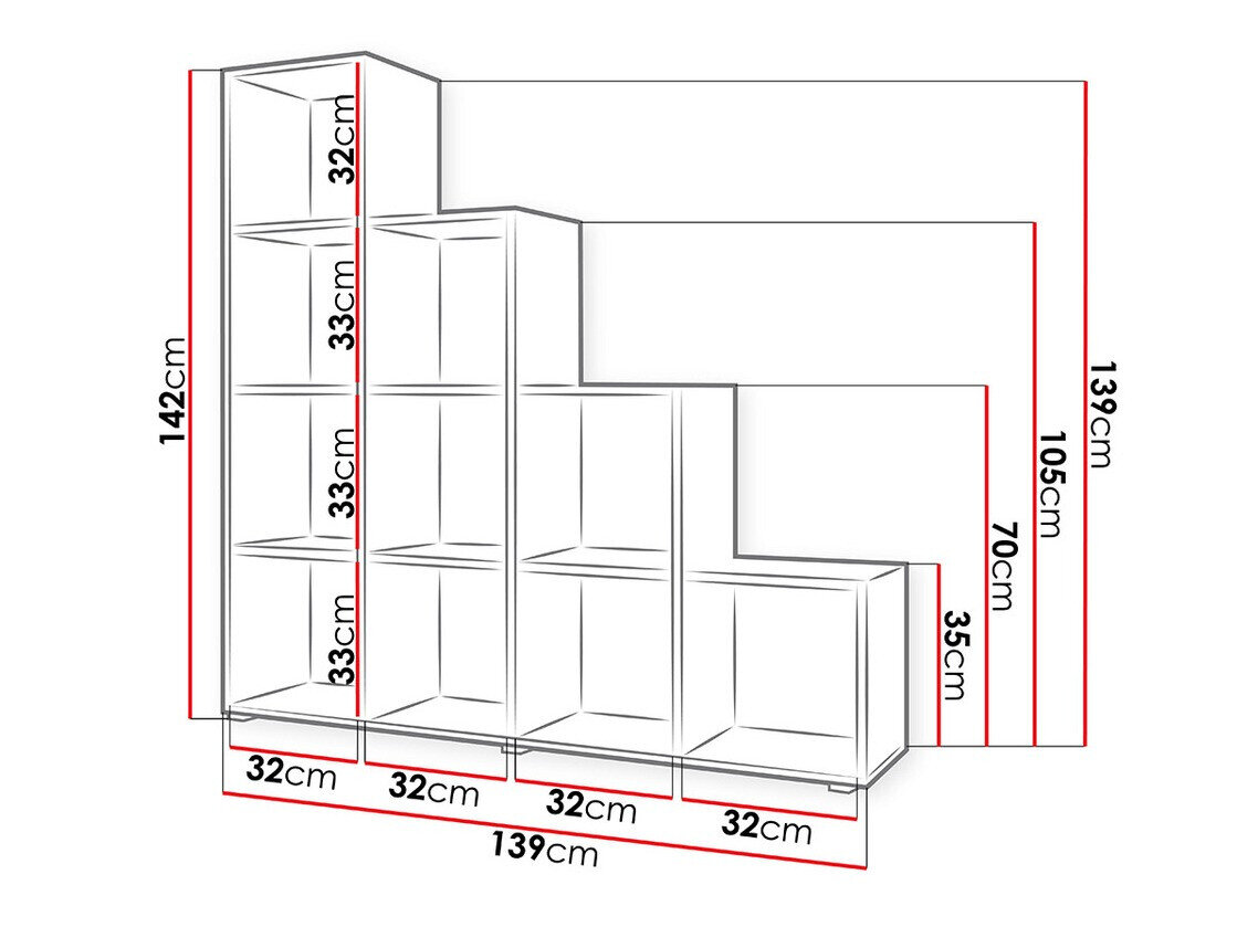 Reol Sarasota 111 (Hvid)