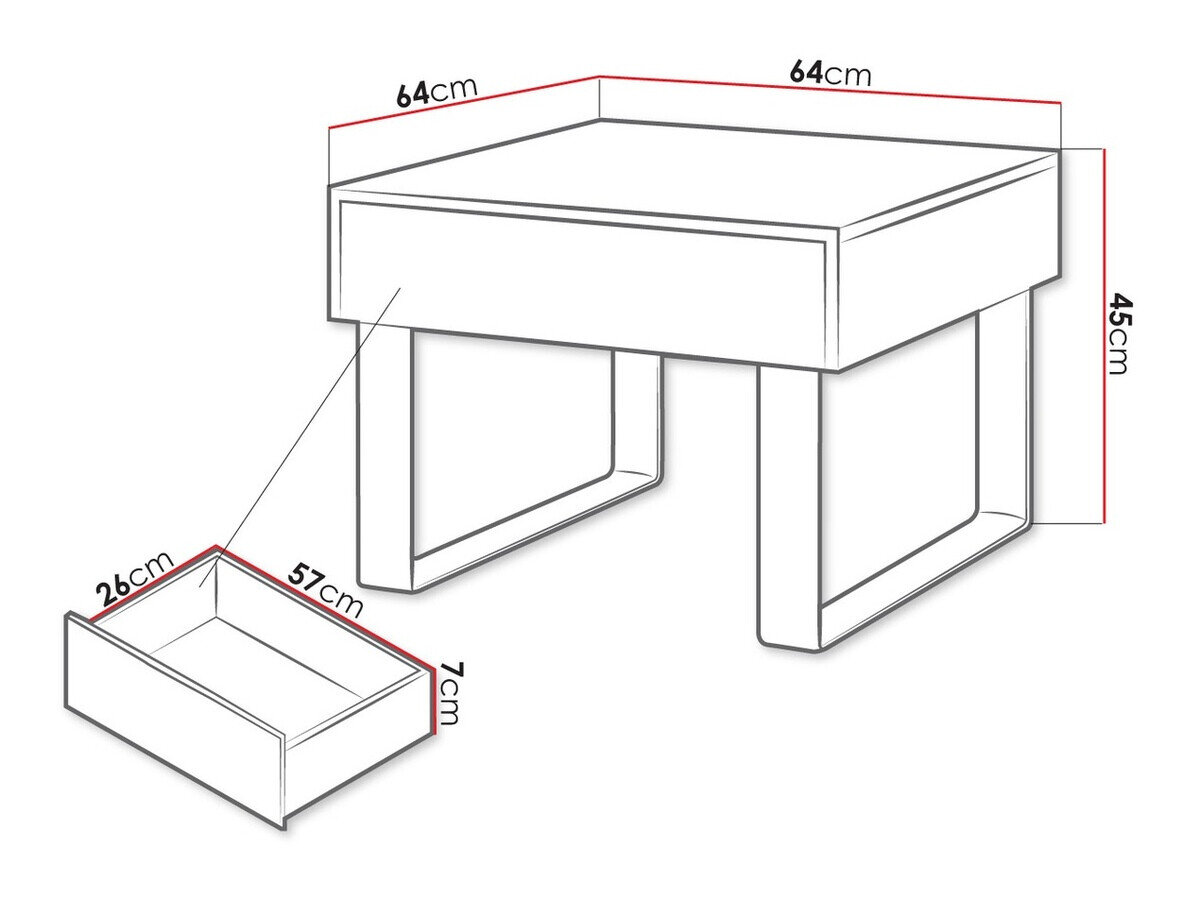 Sidebord Tivdalu 137 (Hvid + Glansfuld hvid)