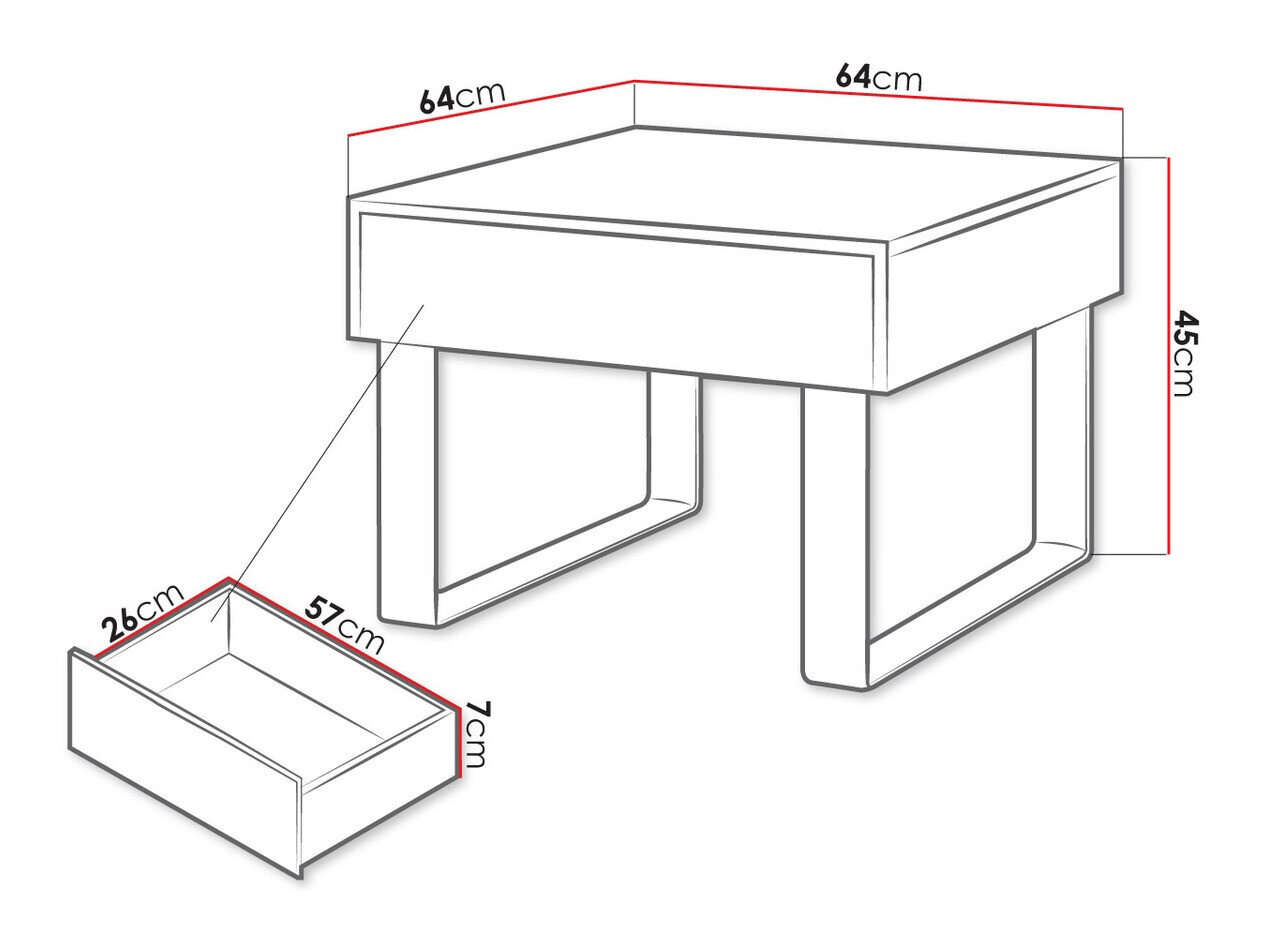 Sidebord Tivdalu 137 (Sort + Blank sort)