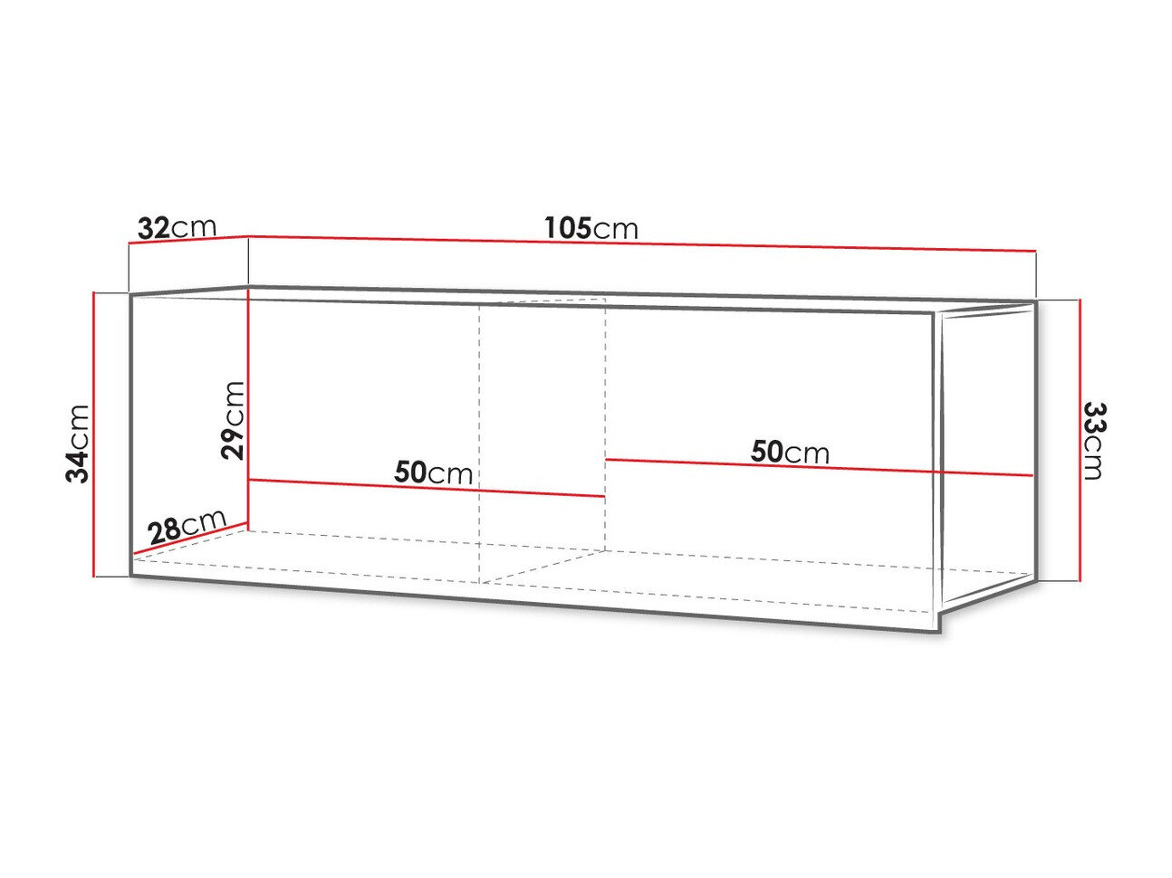 Vægskab Tivdalu 101 (Hvid + Glansfuld hvid)