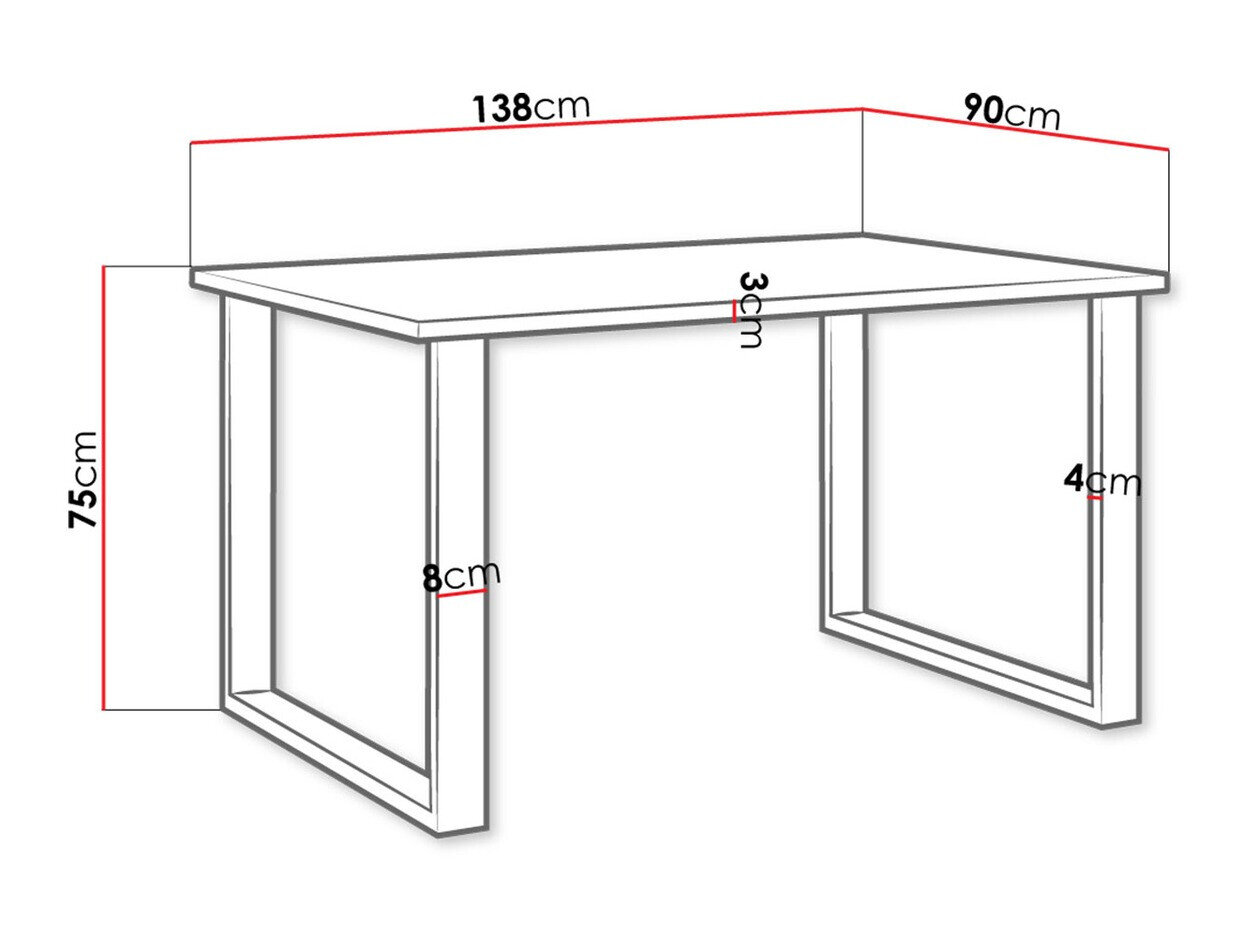 Bord Tucson 137 (Artisan eg + Sort)