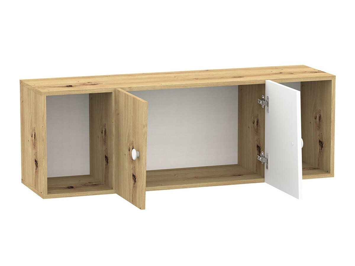 Vægskab Almira 112 (Artisan eg + Hvid + Grå)