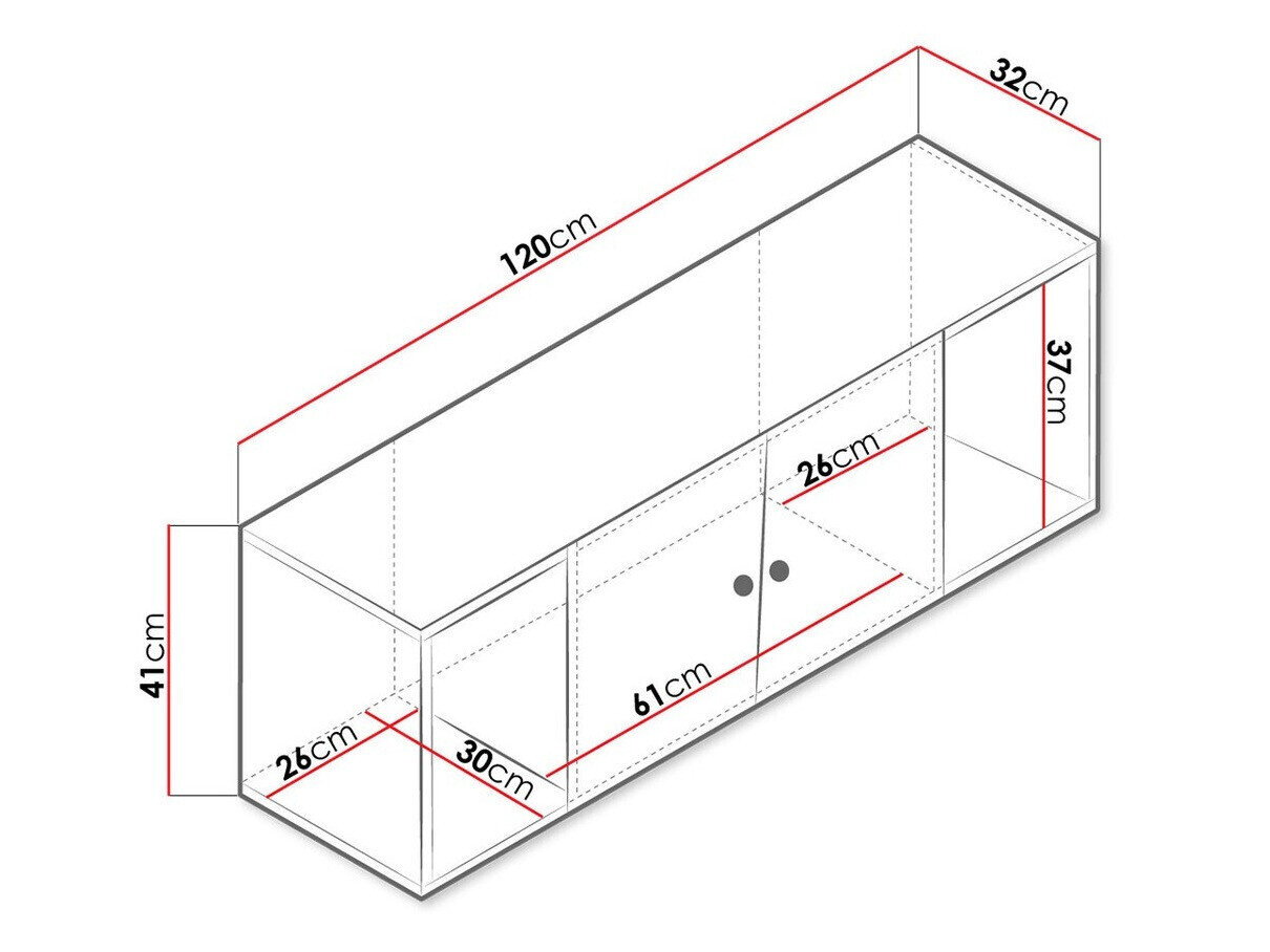 Vægskab Almira 112 (Artisan eg + Hvid)