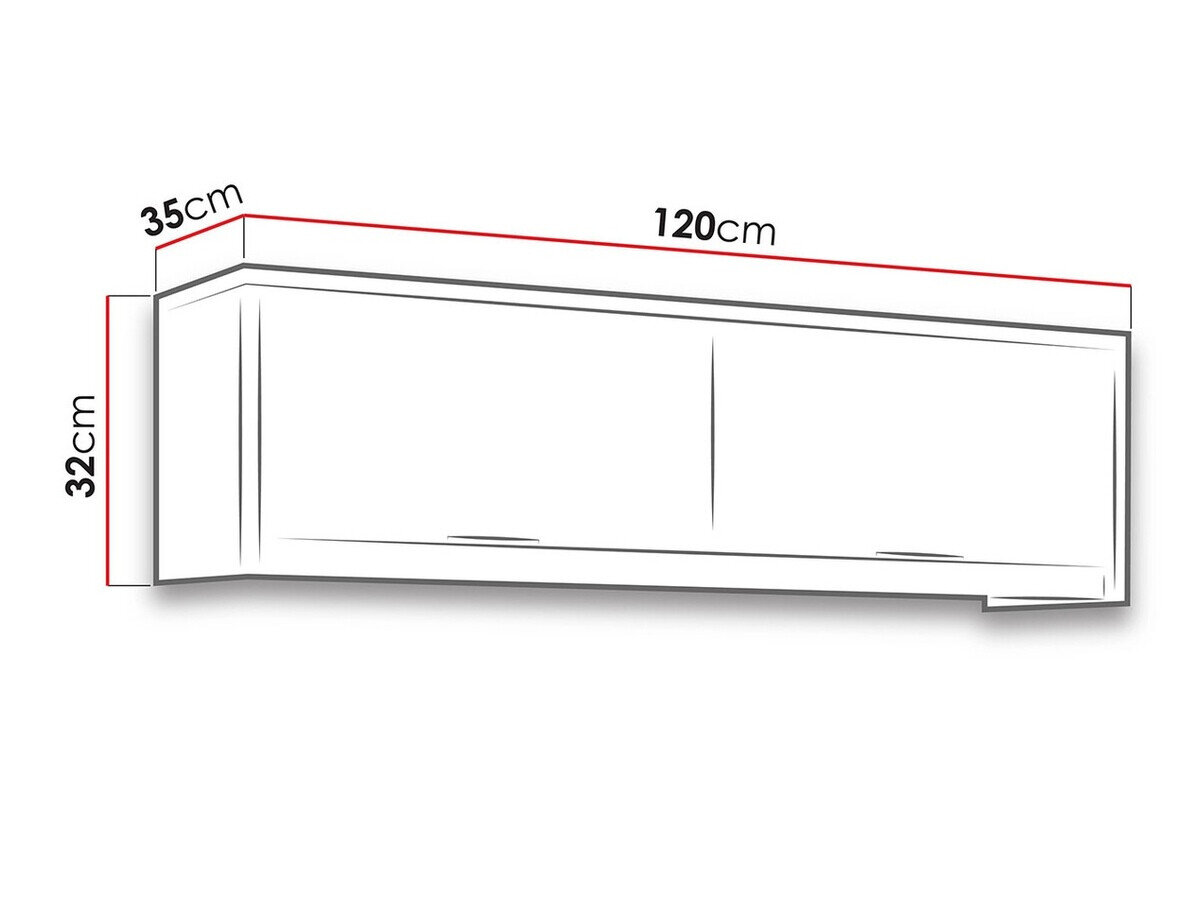 Vægskab Fivelbo 111 (Kloster eg + Blank sort)