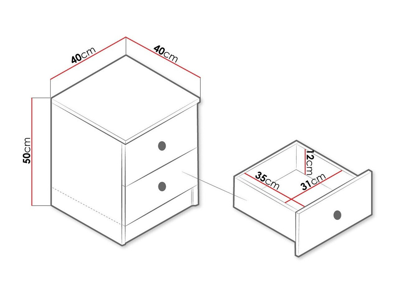 Sengebord Almira 108 (Artisan eg + Hvid)