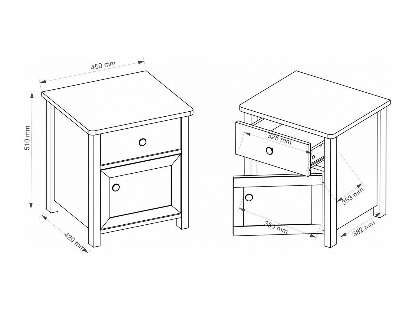 Sengebord Elblive 122