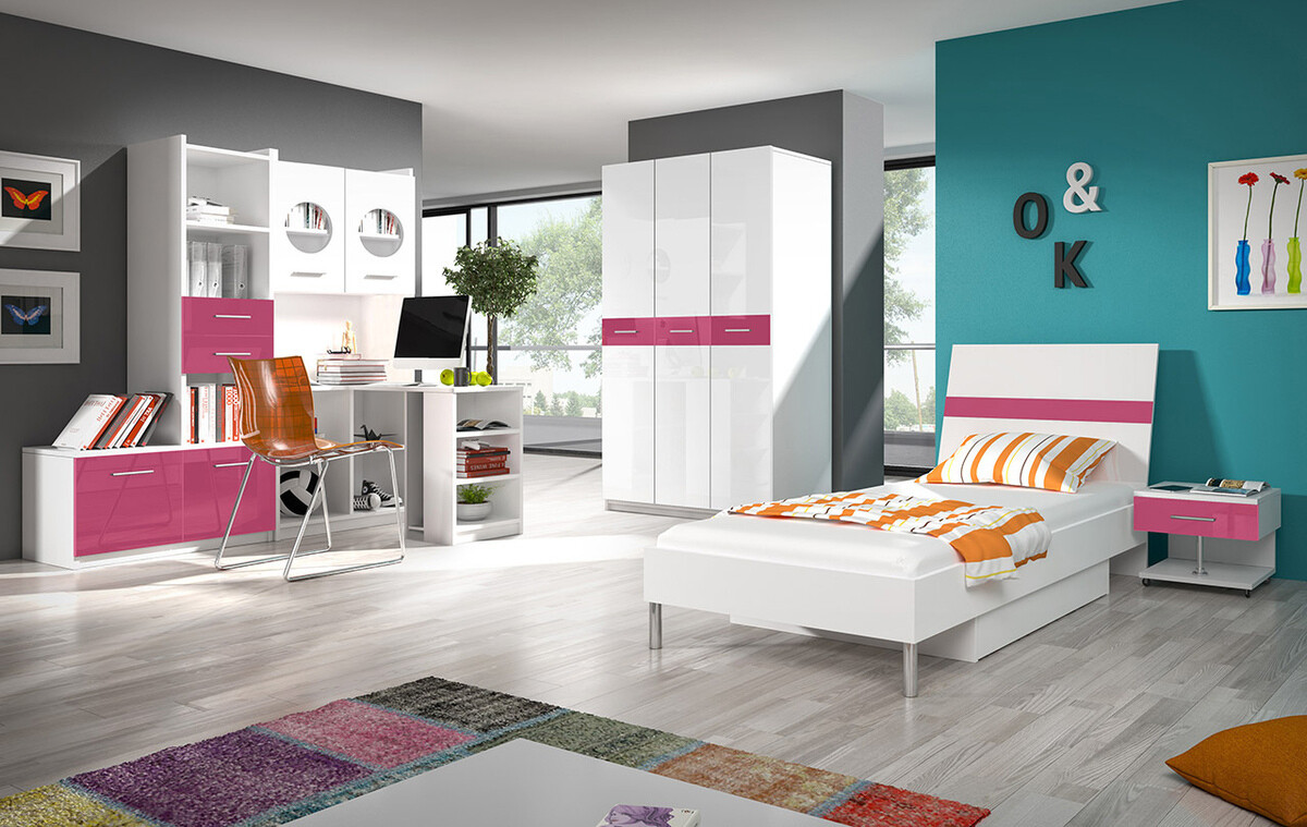 Reol Campus (Hvid + Glossy pink)