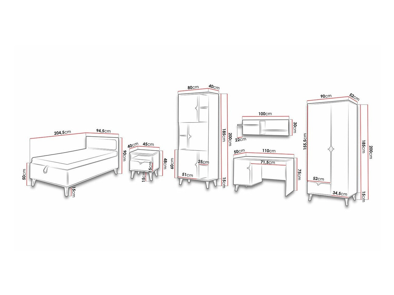 Børneværelsessæt Etrmoru 124