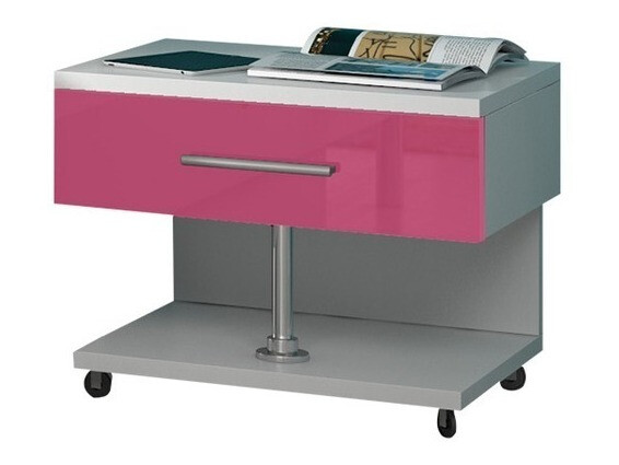 Børneværelsessæt Campus (Glansfuld hvid + Glossy pink)