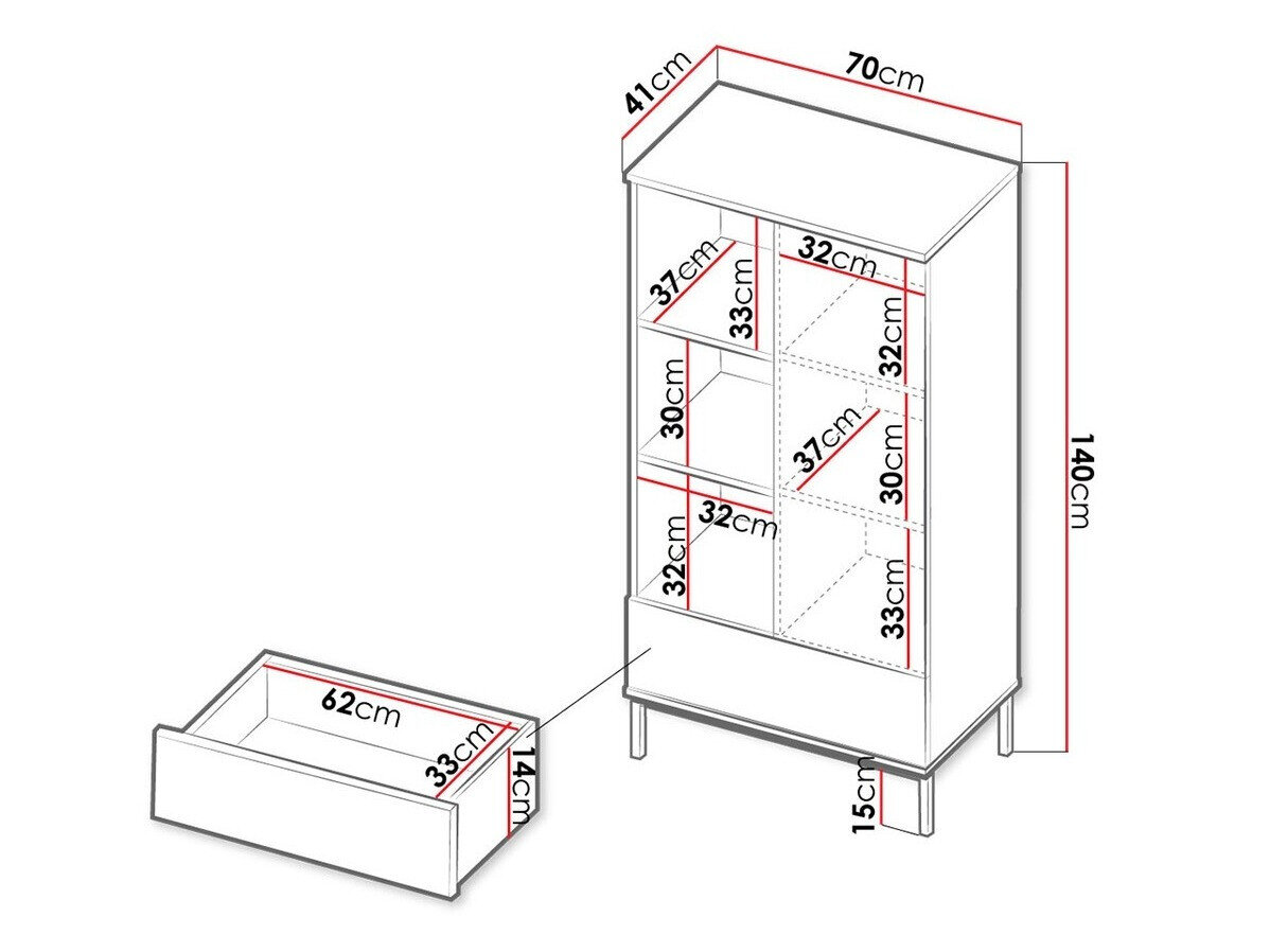 Reol Lomsore 103 (Hvid)