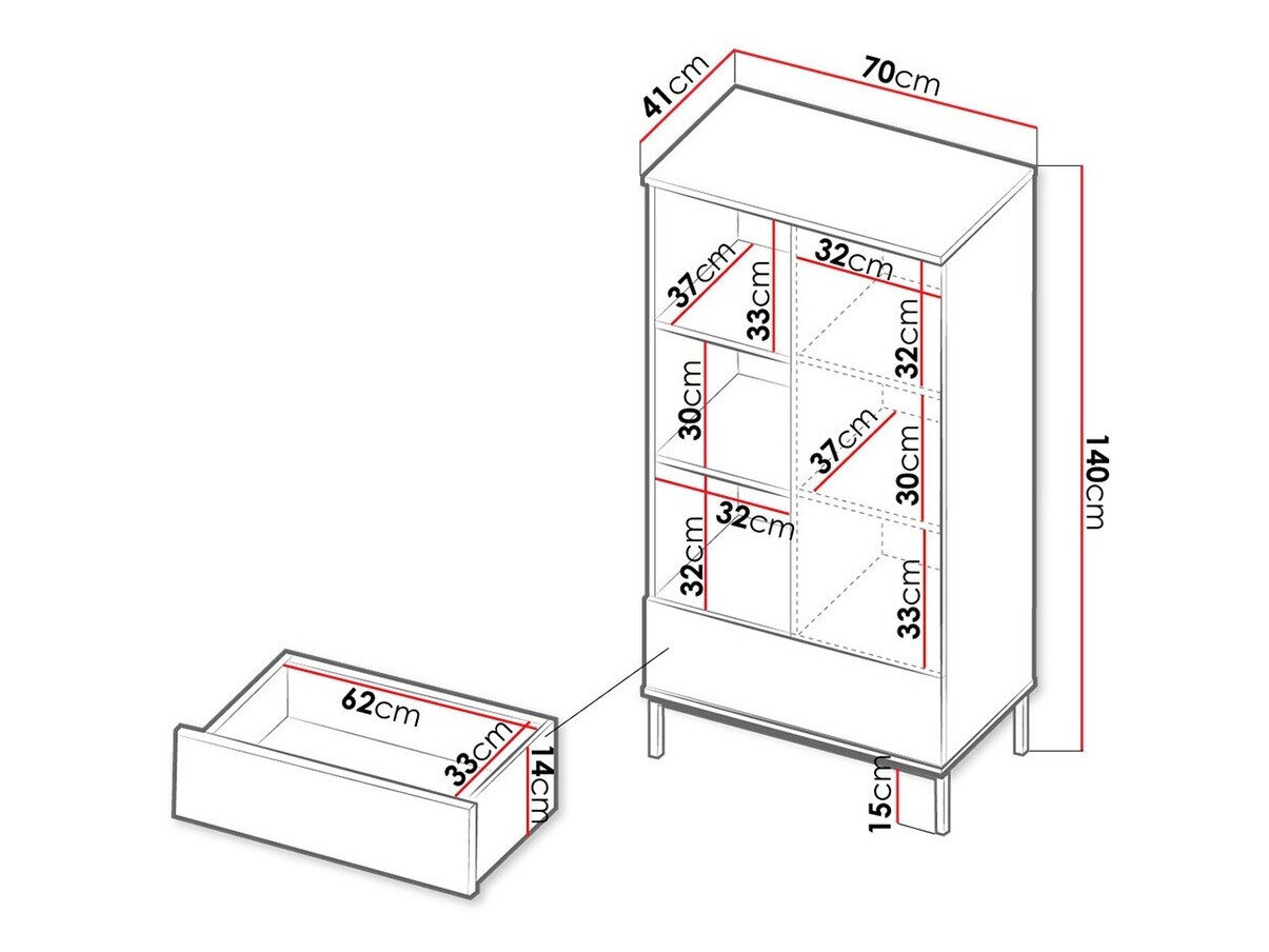 Reol Lomsore 103 (Sort)