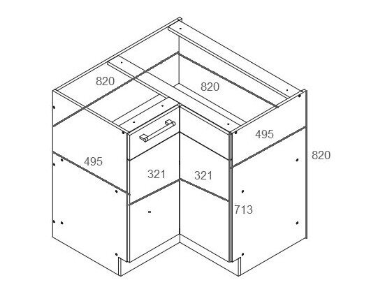 Modulhjørneskab Mode White 118