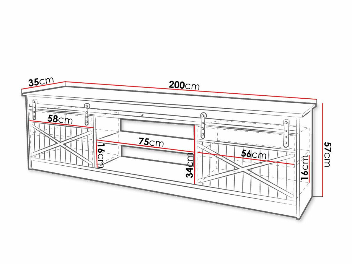 TV-bord Charlotte 156 (Modnet træ)