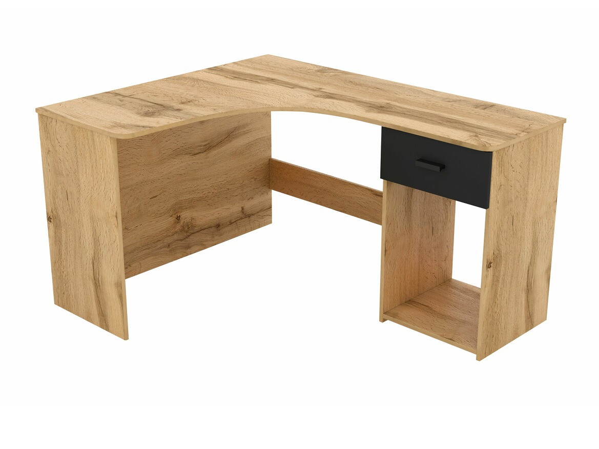 Hjørneskrivebord Austin 303 (Wotan eg + Sort)