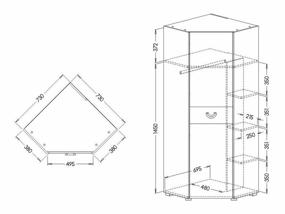 Hjørnegarderob Lomteo 106