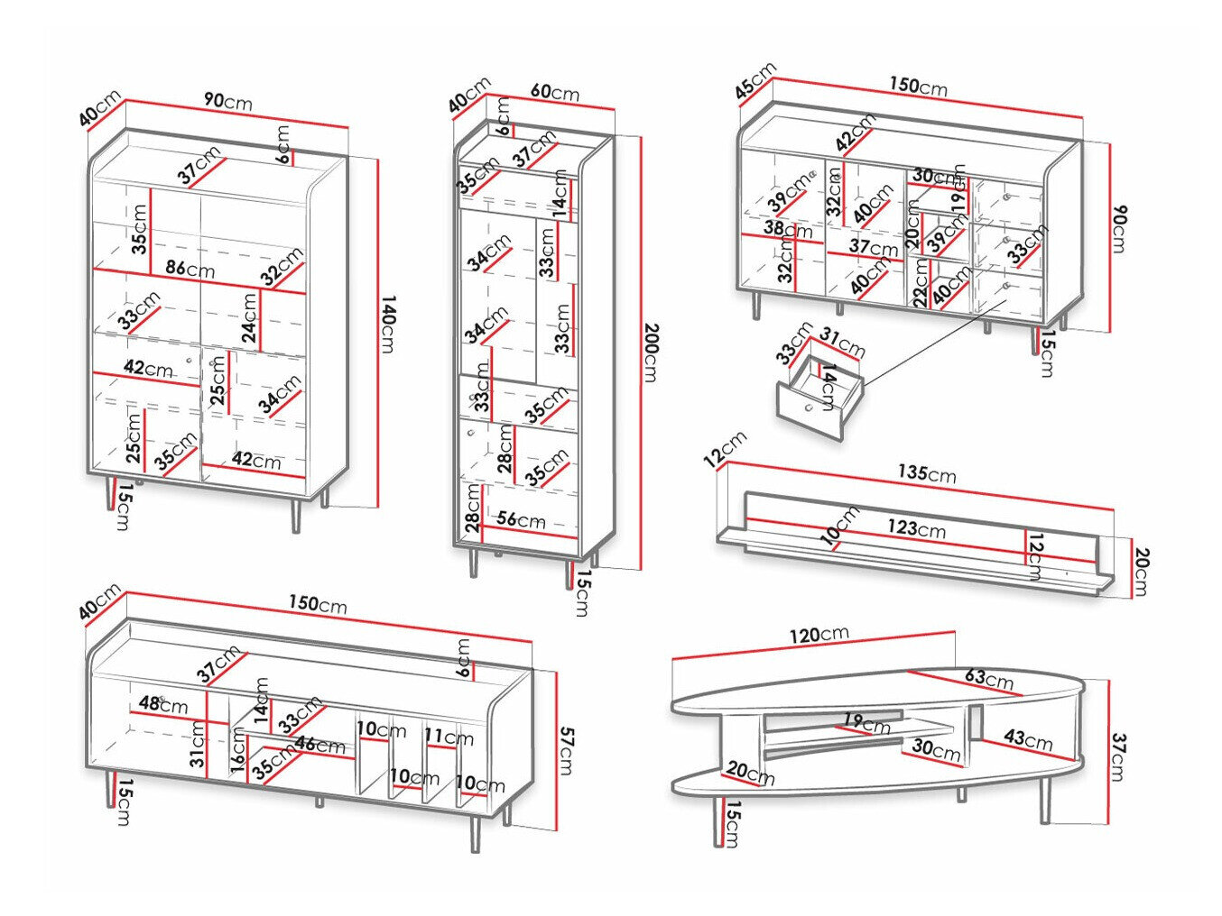 Stuemøbelsæt Ferenou 110