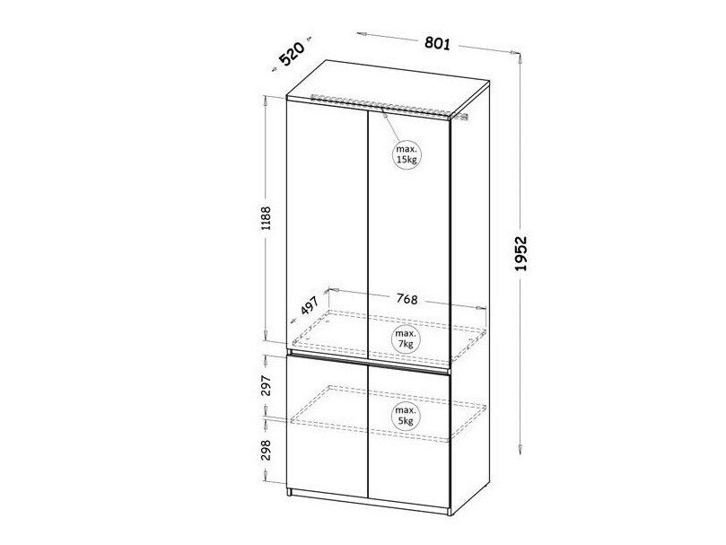 Garderobeskab Evaropha 100 (Wotan eg + Hvid)