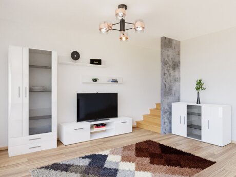 Stuemøbelsæt Tornola 116 (Hvid + Glansfuld hvid)