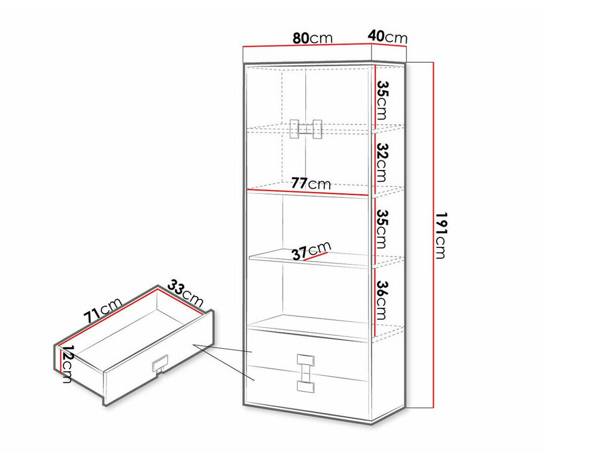 Reol Florevi 112 (Mat hvid + Artisan eg)