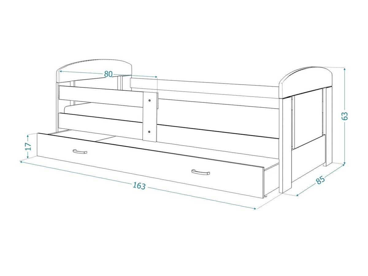 Seng Tentive 100 (Grå + Hvid)