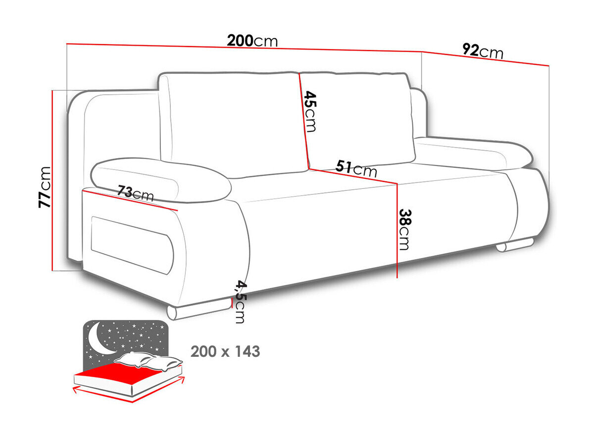Sovesofa Comfivo 144 (Poso 01 + Kronos 01)