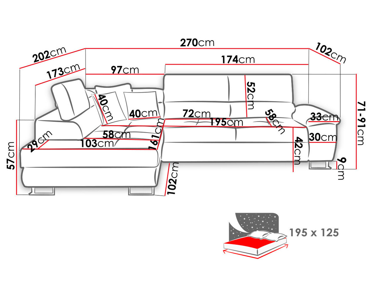 Hjørnesofa Comfivo Ruta II (Miu 2049 + Miu 2059)
