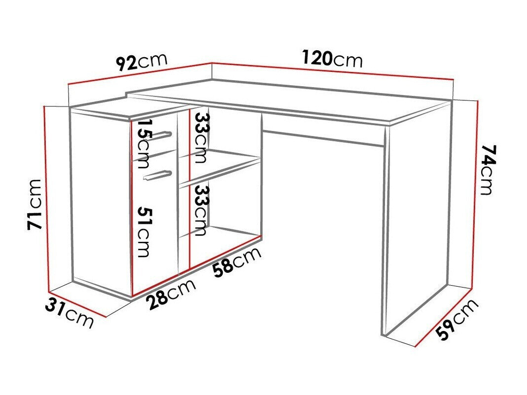 Hjørneskrivebord Bristol 165