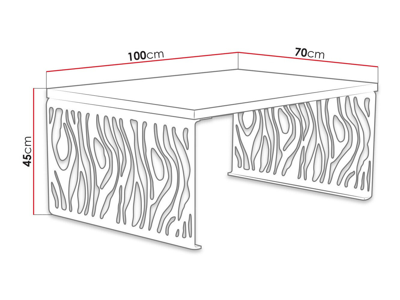Sofabord Germantown 108 (Egetræ + Mat sort)