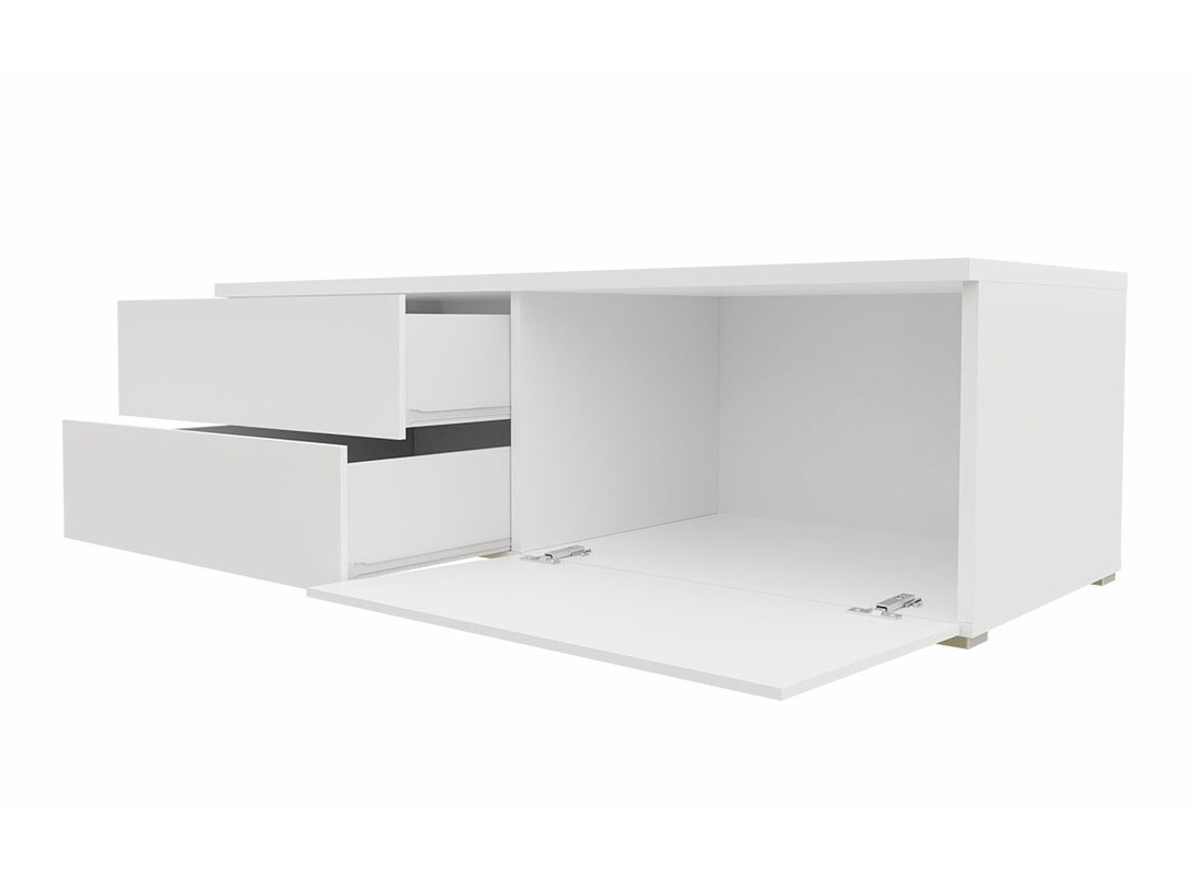 TV-bord Hortus (Hvid + Blank sort)