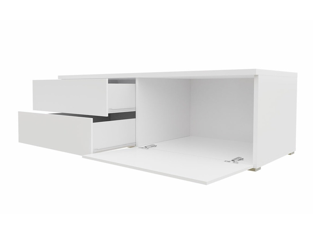 TV-bord Hortus (Hvid + Glansfuld hvid)