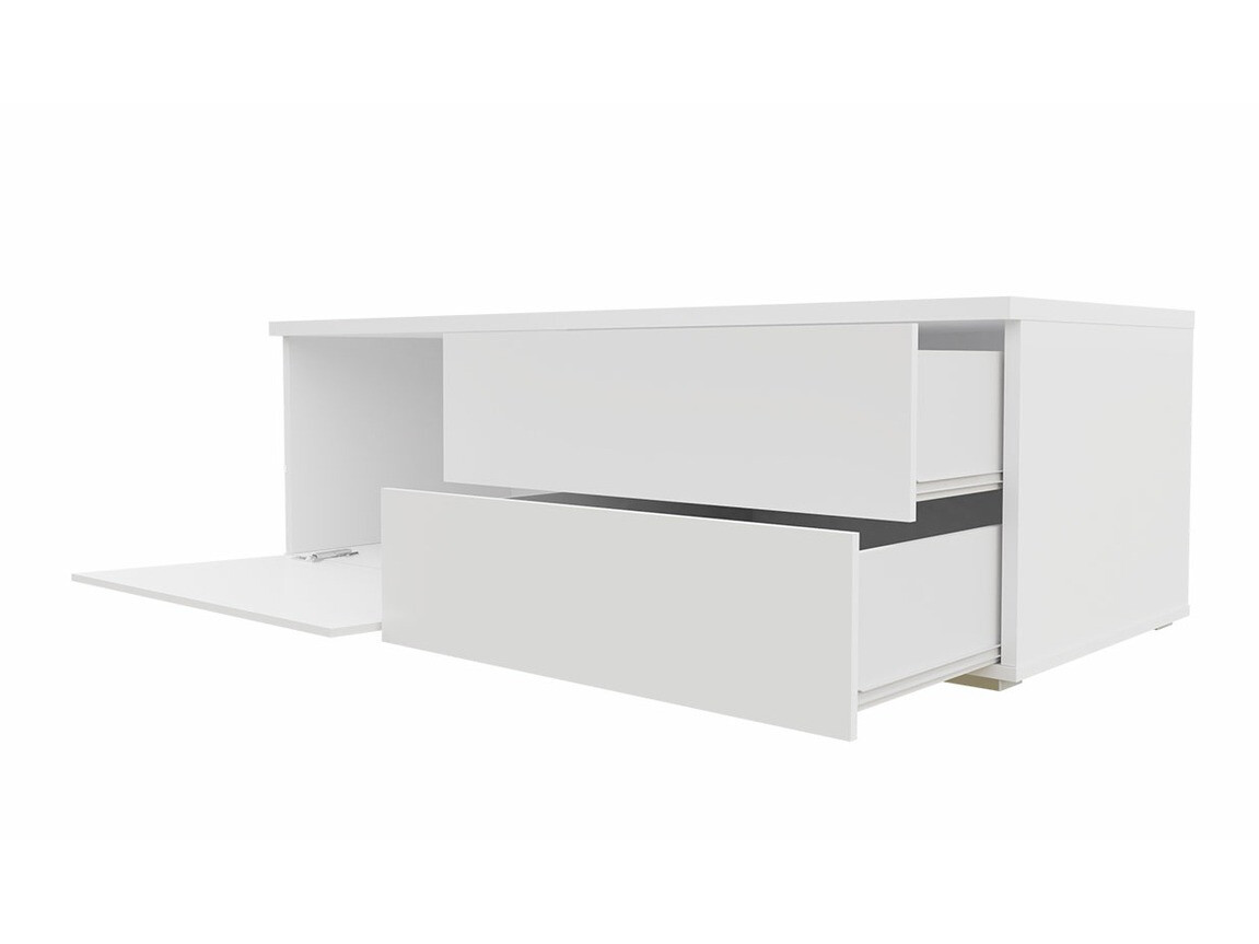 TV-bord Hortus (Hvid + Glansfuld hvid)