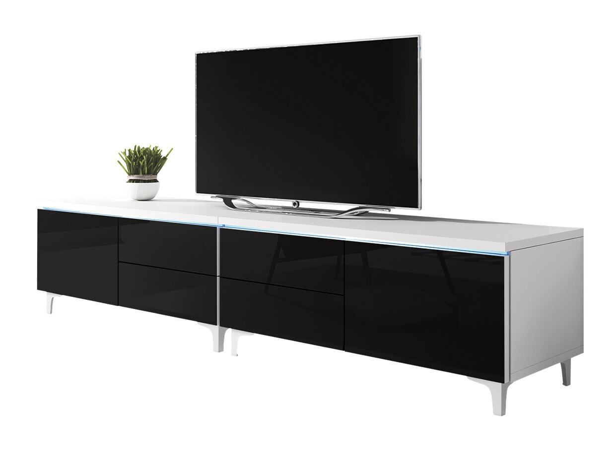 TV-bord Hortus I (Hvid + Blank sort)