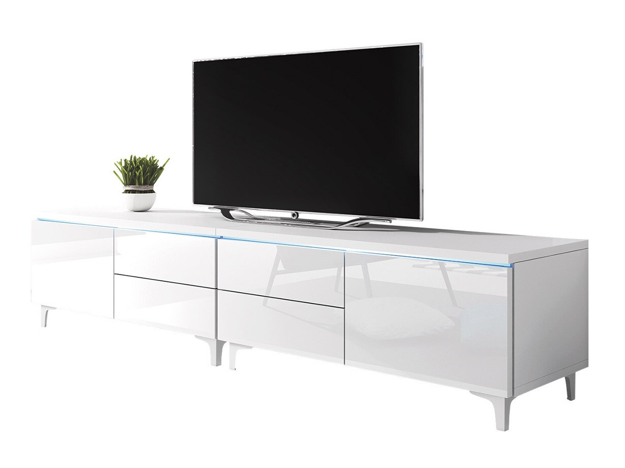 TV-bord Hortus I (Hvid + Glansfuld hvid)