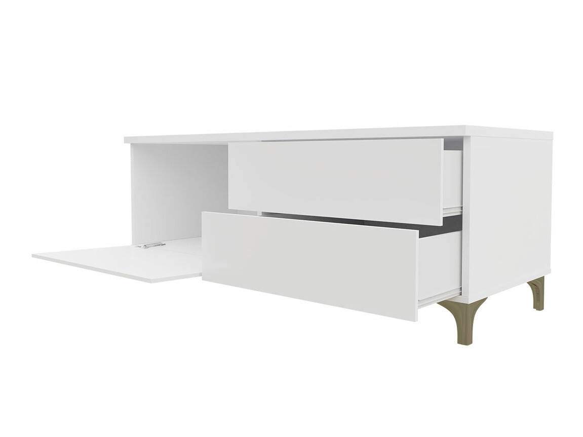 TV-bord Hortus I (Hvid + Glansfuld hvid)