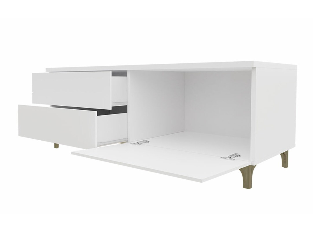 TV-bord Hortus I (Hvid + Glansfuld hvid)