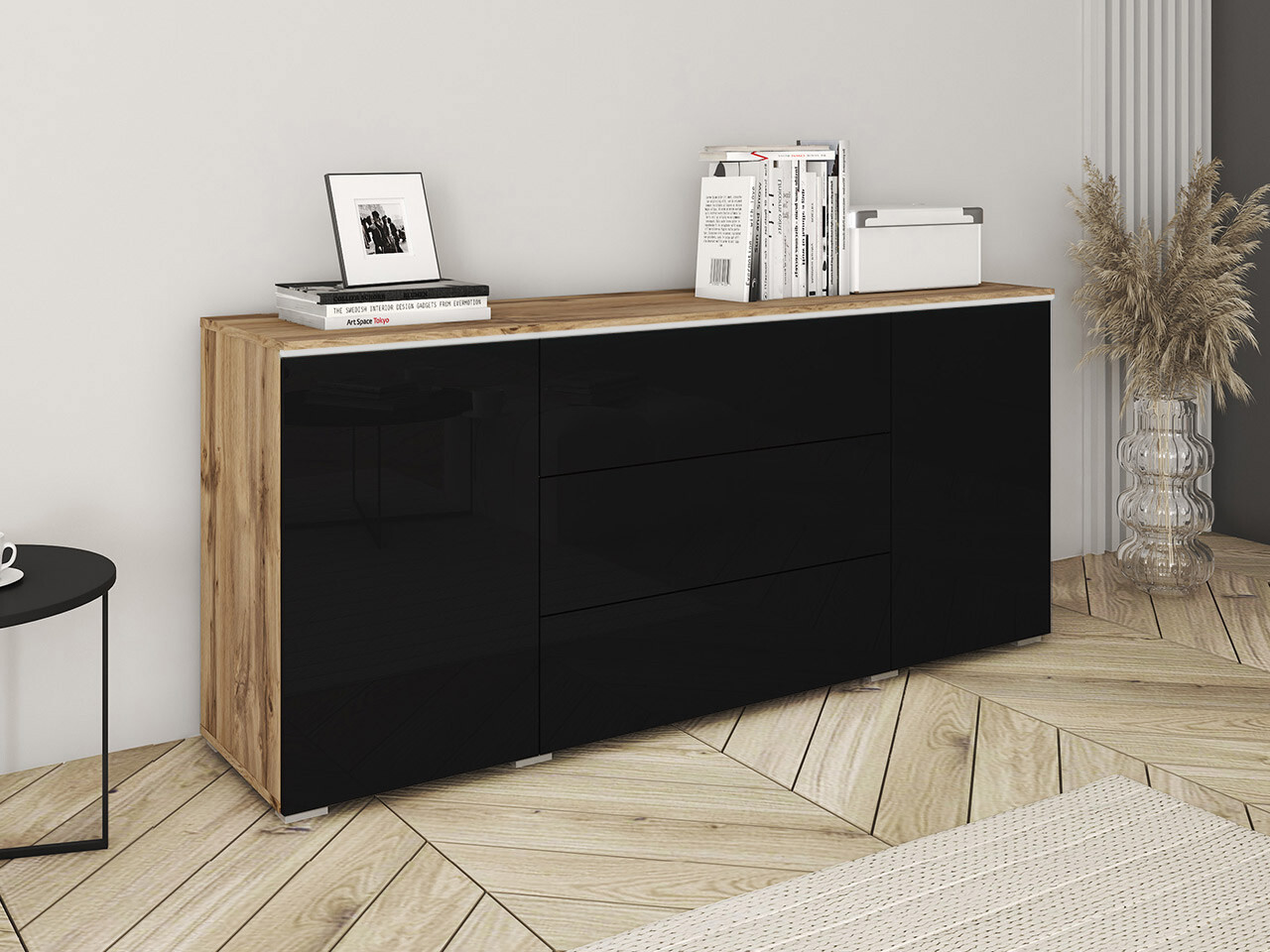 Kommode Mirfivo 102 (Wotan eg + Blank sort)