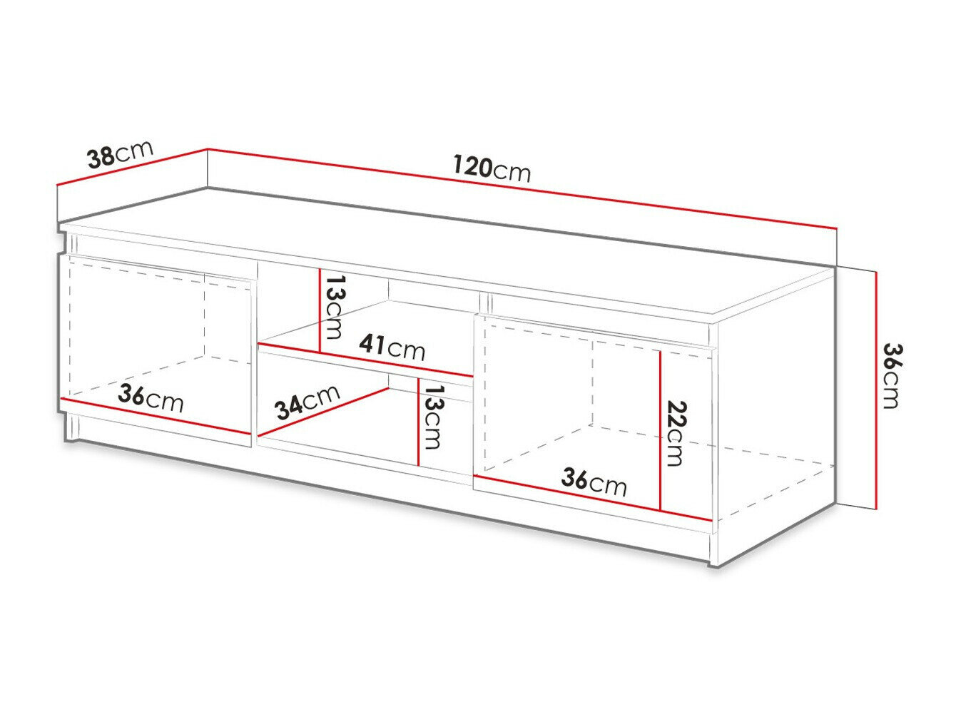 TV-bord Sarasota 139 (Grafit)
