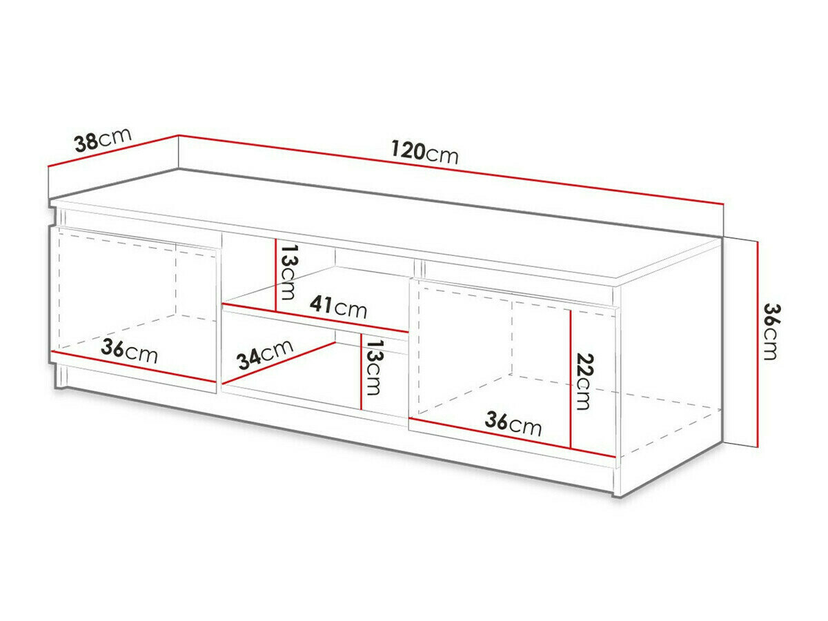 TV-bord Sarasota 139 (Sonoma eg + Hvid)