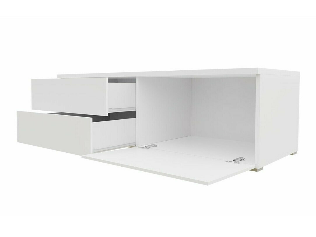 TV-bord Uva VI (Hvid + Glansfuld hvid)