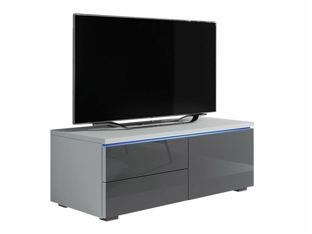 TV-bord Uva VI (Hvid + Gloss grå)