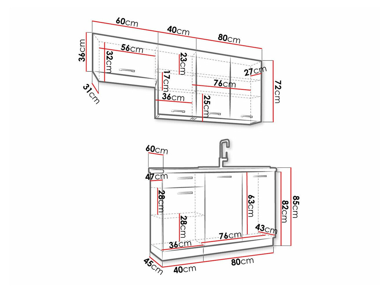 Køkkensæt Trenton 172