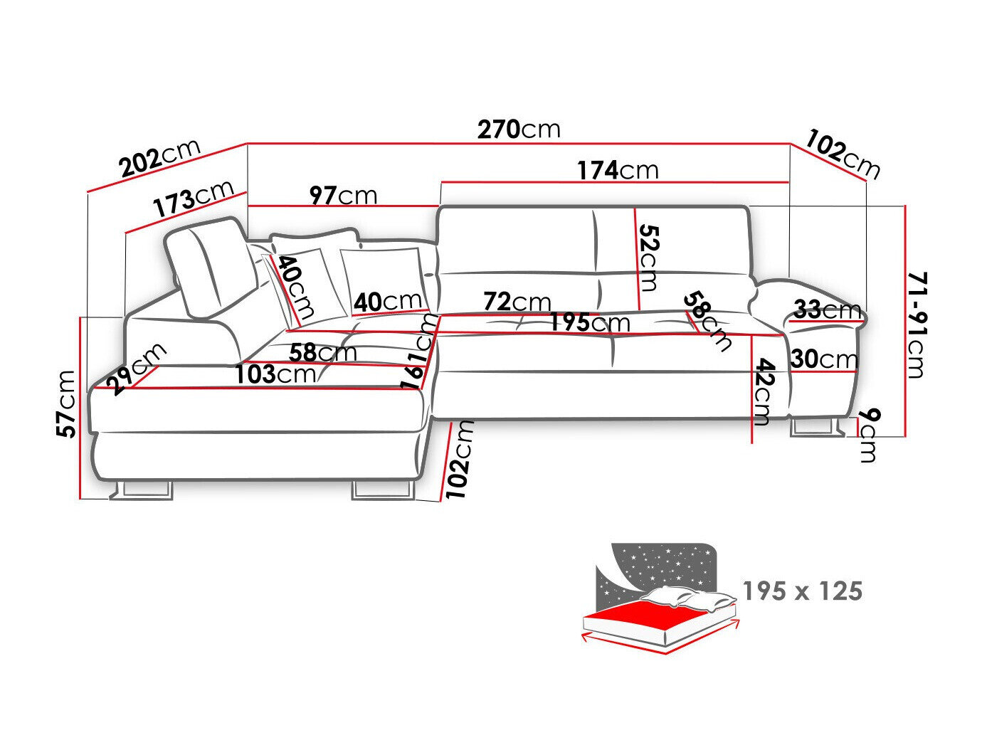 Hjørnesofa Comfivo 166 (Soft 017 + Lux 06 + Soft 017)
