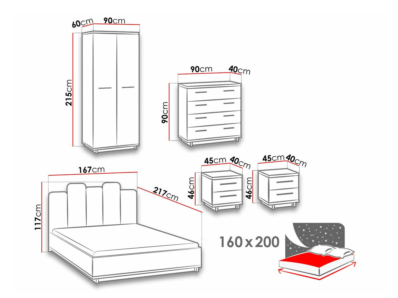 Soveværelsessæt Morlira 117